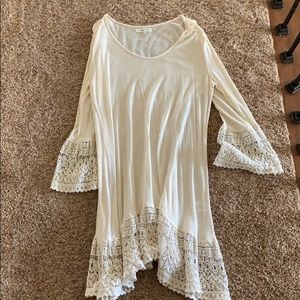 Cream with crochet Dress or top!